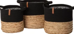 Intratuin opbergmand Floro naturel / zwart D 30 H 26 cm