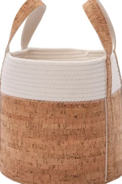 Intratuin opbergmand Julan wit / naturel D 30 H 30 cm