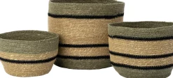 Intratuin opbergmand Marina naturel / zwart / groen D 22 H 13 cm
