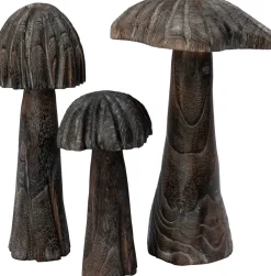 Intratuin paddenstoel Pien zwart D 16 H 42 cm