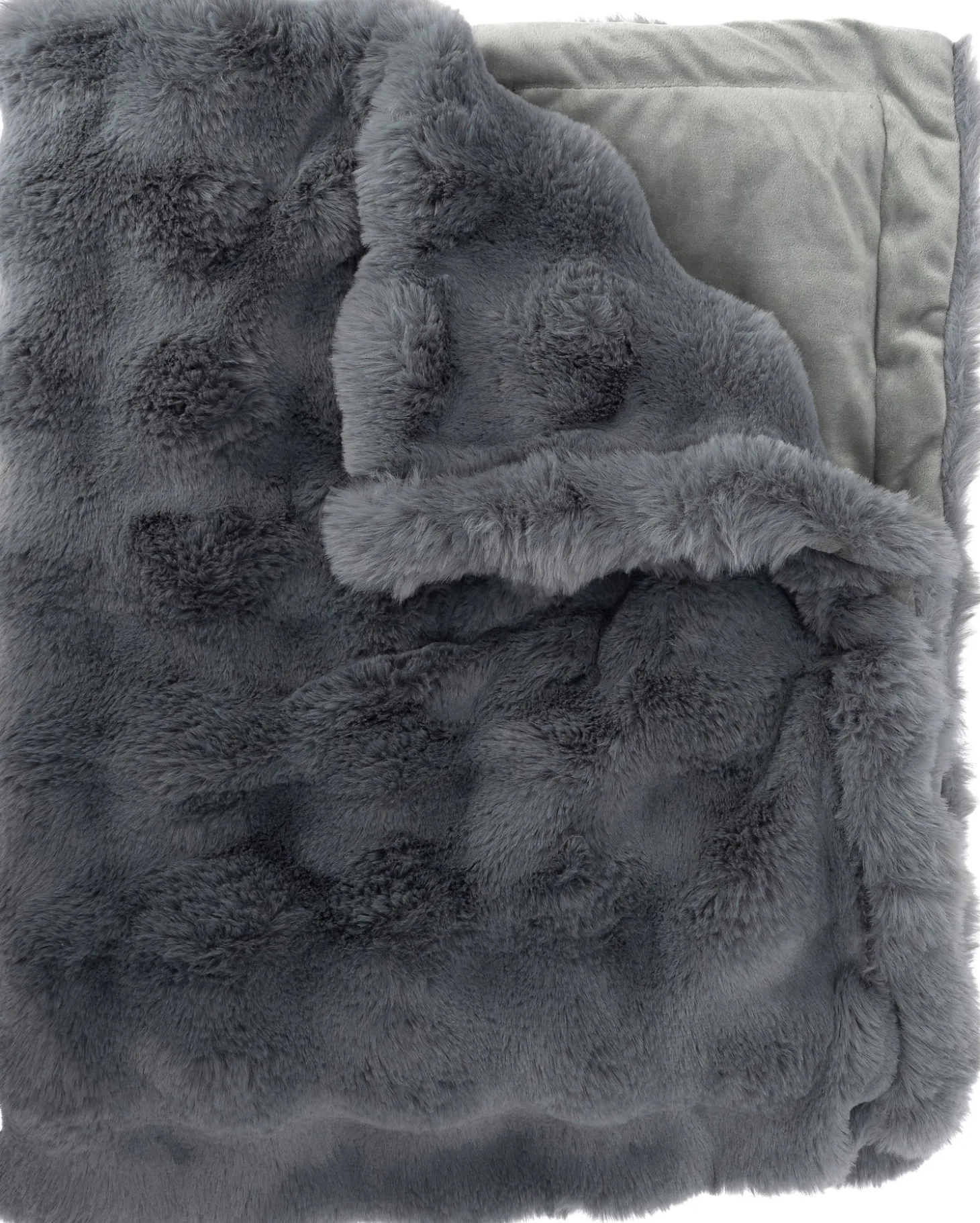 Intratuin plaid Romy donkergrijs 160 x 140 cm