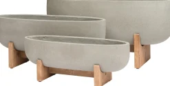 Intratuin plantenbak met standaard Sabine lichtgrijs 75 x 24 x 32 cm