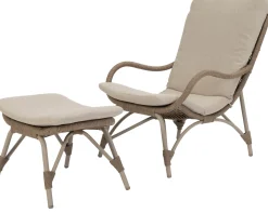 Intratuin relaxstoel met voetenbank Isa taupe