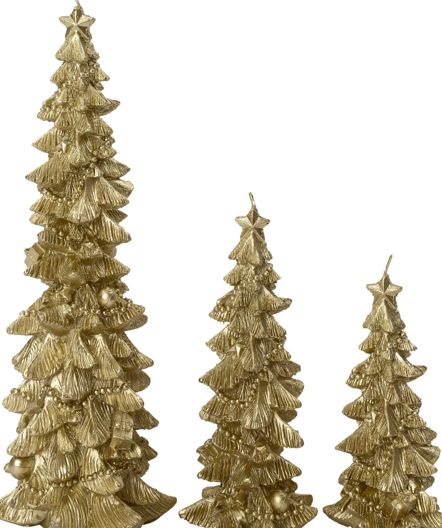 Intratuin stompkaars Kerstboom goud 4 uur D 8,5 H 15 cm