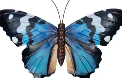Intratuin tuin wanddecoratie vlinder blauw 25 x 45 x 1,5 cm