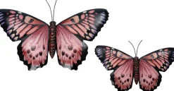 Intratuin tuin wanddecoratie vlinder roze 20 x 34 x 1,5 cm
