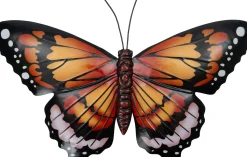 Intratuin tuin wanddecoratie vlinder oranje 20 x 34 x 1,5 cm