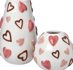 Intratuin vaas Hart wit / roze D 14 H 21 cm
