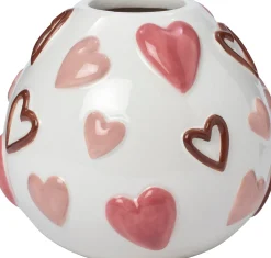 Intratuin vaas Hart wit / roze D 13 H 12 cm