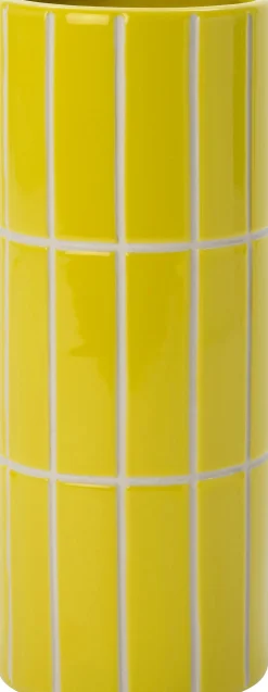 Intratuin vaas Menno geel D 11,9 H 26,2 cm