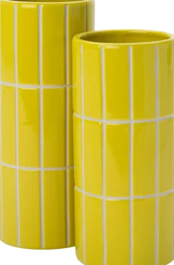 Intratuin vaas Menno geel D 11,9 H 26,2 cm
