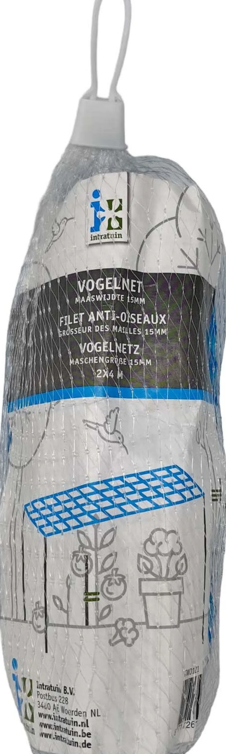 Intratuin vogelnet maaswijdte 15 x 2 x 4 m blauw