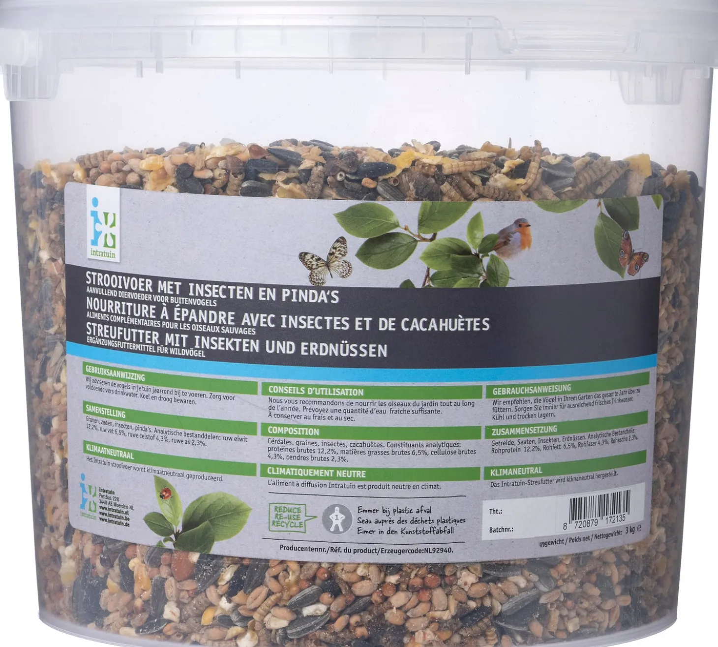 Intratuin vogelvoer insecten / pinda 3 kg