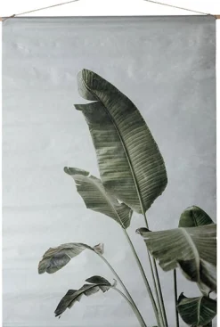 Intratuin wanddoek Heleconia grijs / groen 135 x 100 cm