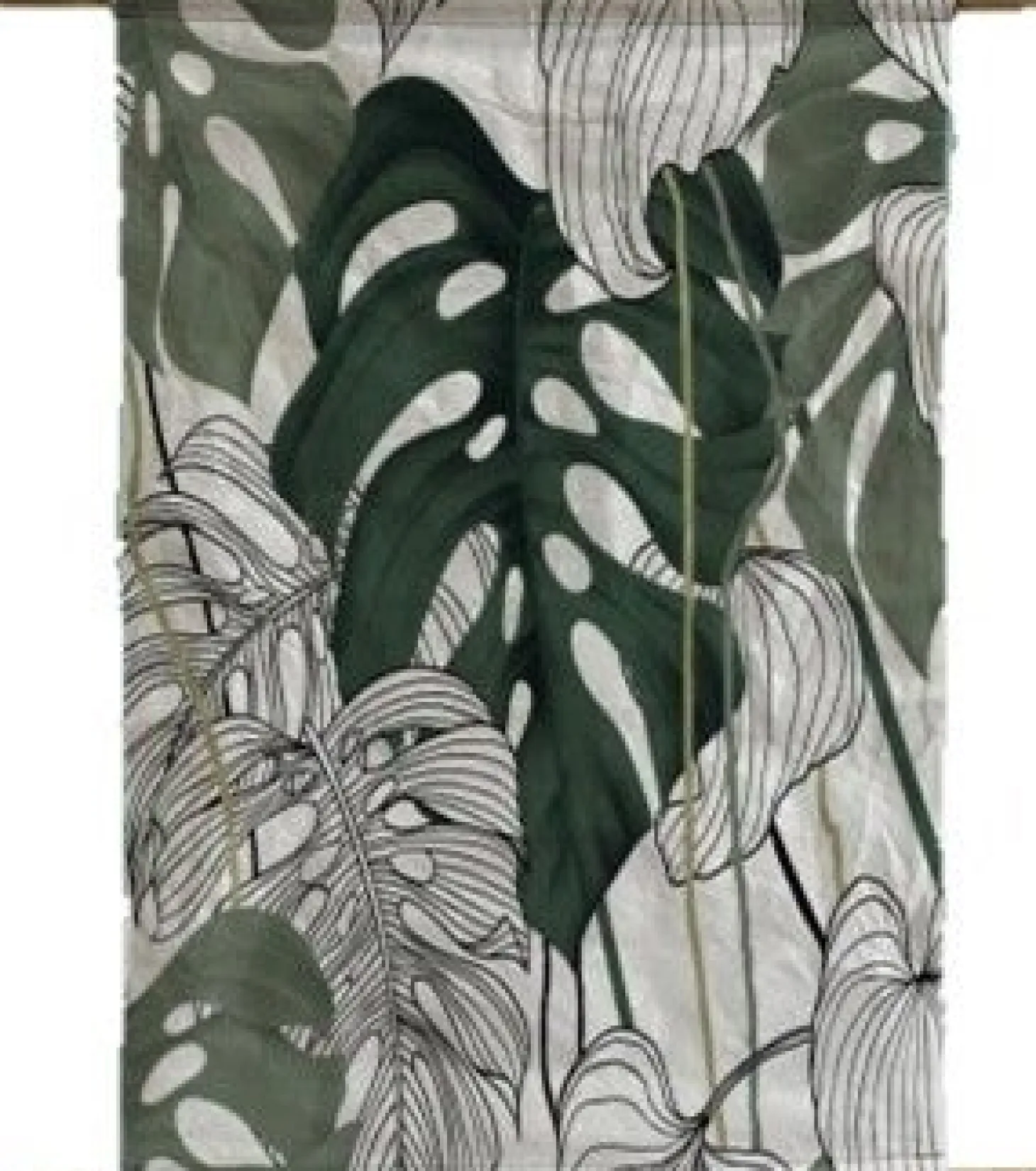 Intratuin wanddoek Monstera wit / groen 135 x 100 cm