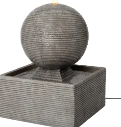 Intratuin waterornament bal in bak met LED grijs 40 x 40 x 52 cm
