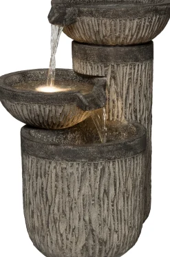 Intratuin waterornament 3-Schaal grijs 43 x 35 x 54 cm met LED