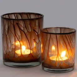 Intratuin waxinelichthouder Marba bruin D 7 H 8 cm