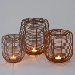 Intratuin windlicht Riv oranje D 16,5 x 17 cm