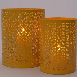 Intratuin windlicht Tami geel D 15 H 20 cm