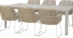 Intratuin 6-zits diningset Bas met Eloise taupe