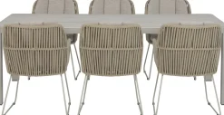 Intratuin 6-zits diningset Bas met Eloise taupe