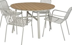 Intratuin 4-zits diningset Flore antraciet met Xavi zwart