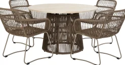 Intratuin 4-zits diningset Floris beige met Daphne taupe