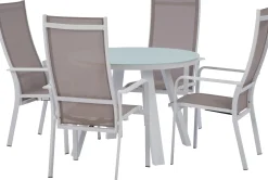Intratuin 4-zits diningset Levi standenstoel wit