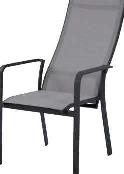 Intratuin 4-zits diningset Levi standenstoel antraciet