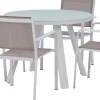 Intratuin 4-zits diningset Levi stapelstoel wit