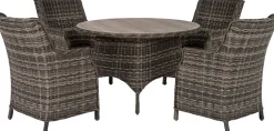 Intratuin 4-zits diningset Lima wicker bruin / grijs