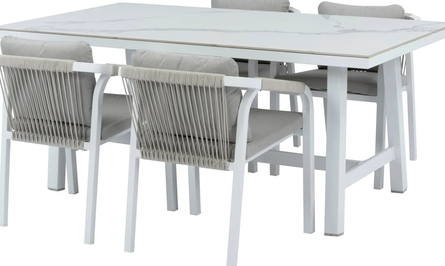 Intratuin 4-zits eettafel Alexa wit 180 x 100 x 76 cm