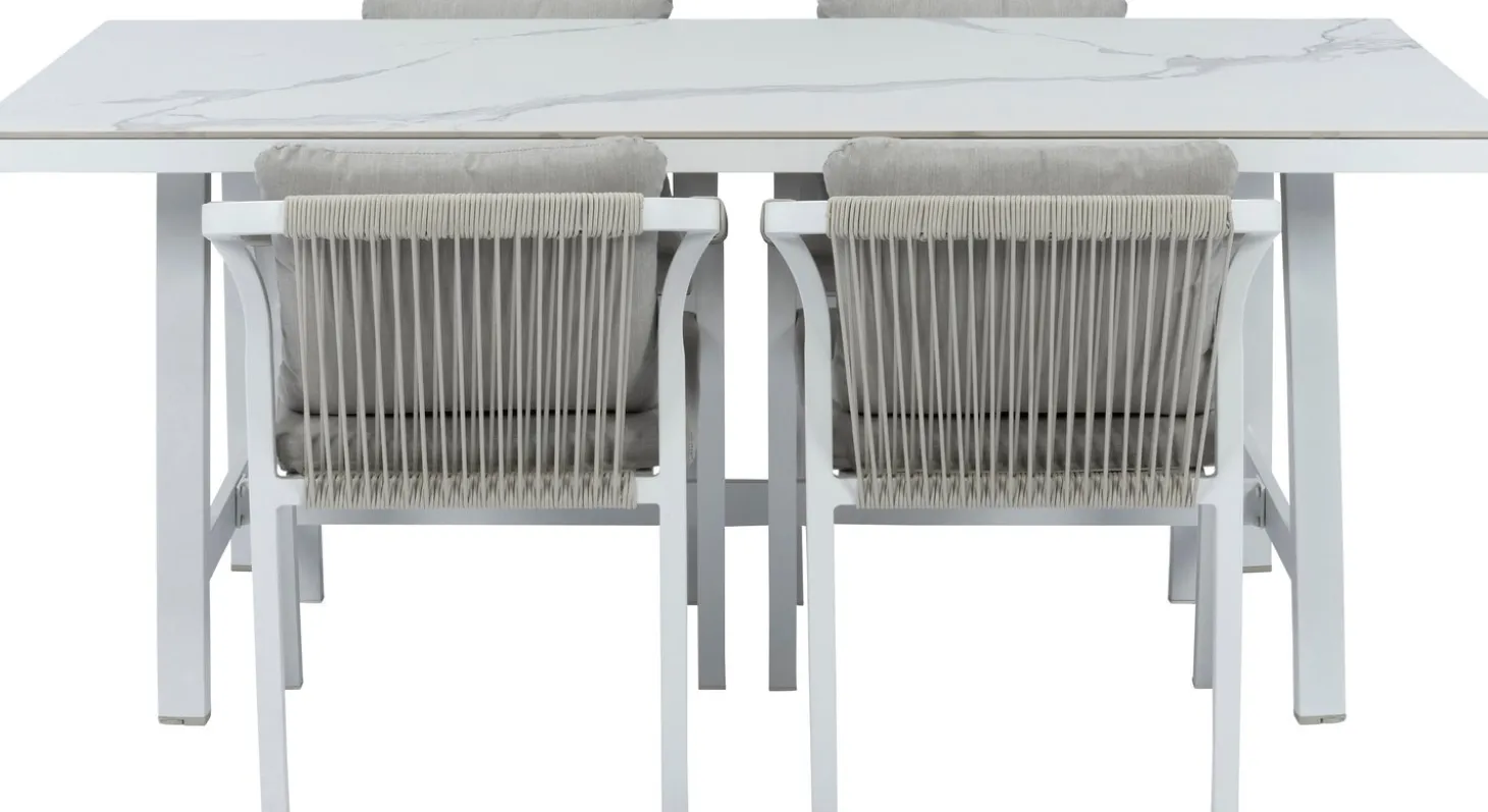 Intratuin 4-zits eettafel Alexa wit 180 x 100 x 76 cm
