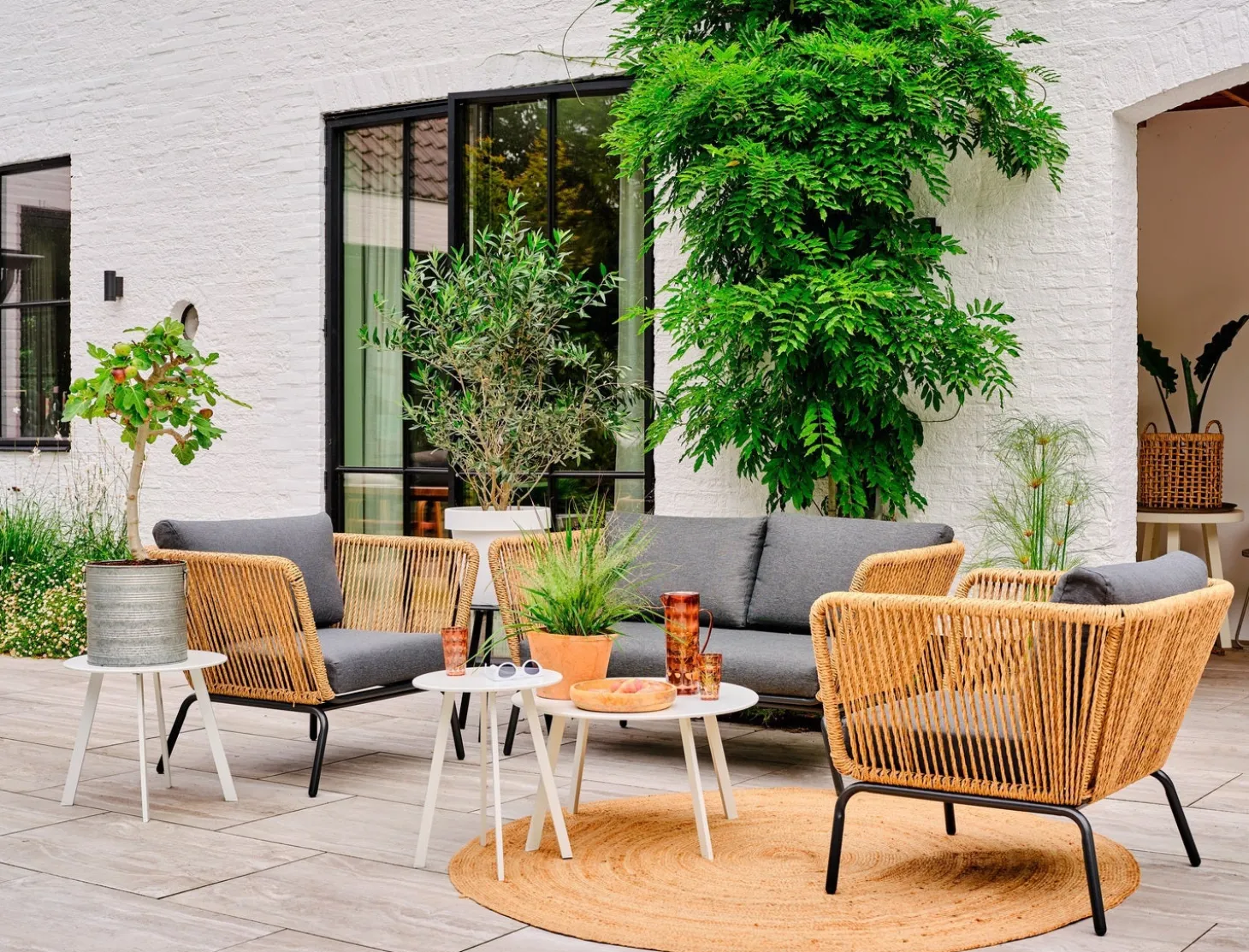 Intratuin 2-zits loungebank Iris naturel