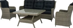 Intratuin 5-zits loungeset Samba grijs met verstelbare stoelen