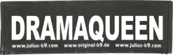 Julius K9 tekstlabel Dramaqueen zwart 8 x 2 x 1 cm 2 stuks