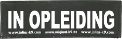 Julius K9 tekstlabel In opleiding zwart 11 x 3 cm 2 stuks