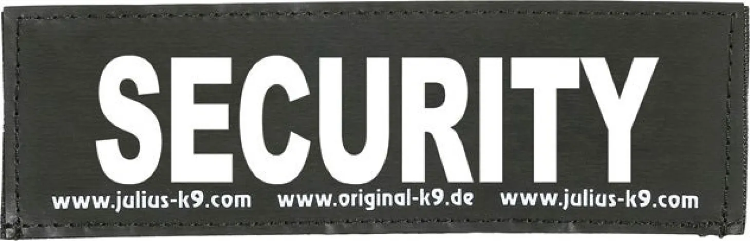 Julius K9 tekstlabel Security zwart 16 x 5 cm 2 stuks