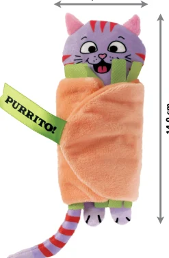 Kong kattenspeelgoed pull-a-partz purrito 20,3 x 9,6 x 3,5 cm