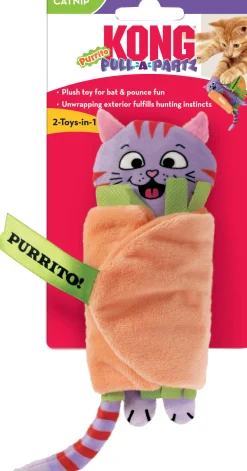 Kong kattenspeelgoed pull-a-partz purrito 20,3 x 9,6 x 3,5 cm