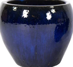 Mega Collections bloempot Glazed blauw D 20 H 18 cm