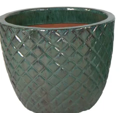 Mega Collections bloempot Glazed groen D 22 H 18 cm