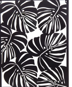 Mega Collections tuin wanddecoratie Monstera zwart 37 x 1 x 48 cm