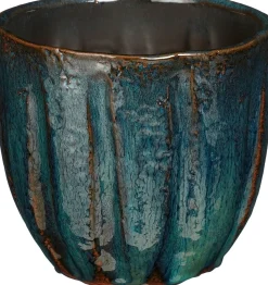 Mica Decorations bloempot Afredo blauw D 19 H 17 cm