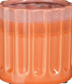 Mica Decorations bloempot Aivy oranje D 14,5 H 14,5 cm