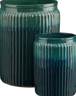 Mica Decorations bloempot Lugano blauw D 54 H 70 cm