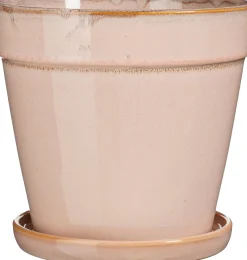 Mica Decorations bloempot met schotel Clint roze D 23 H 21 cm