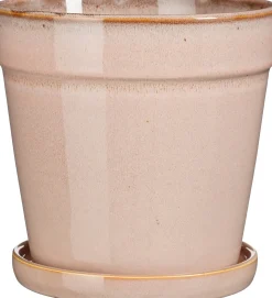 Mica Decorations bloempot met schotel Clint roze D 20 H 20 cm