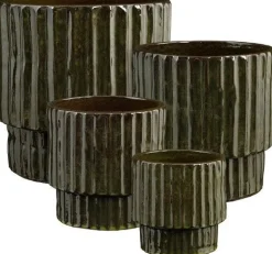 Mica Decorations bloempot op voet Sorrento groen D 23 H 22,5 cm